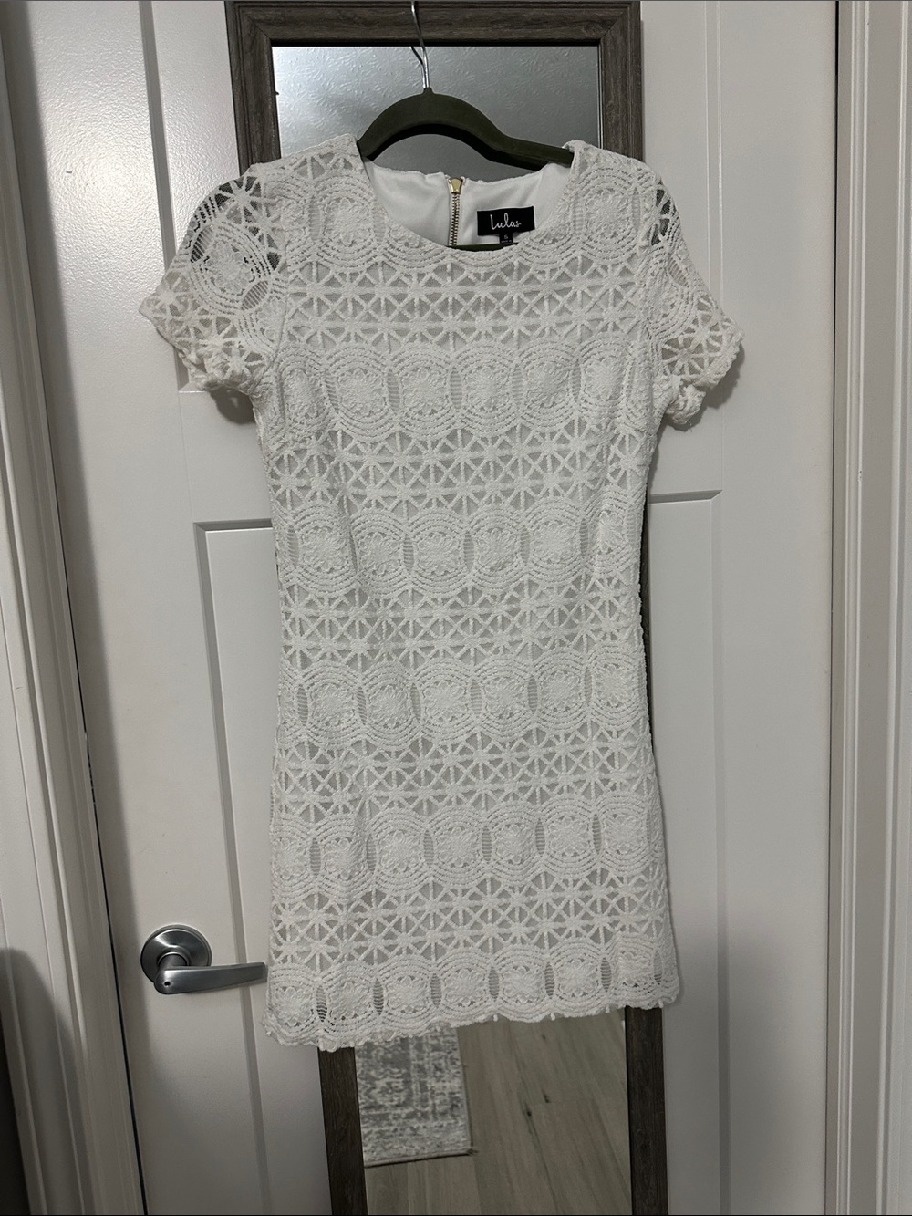 Lulu's White Crochet Lace Mini Dress size small